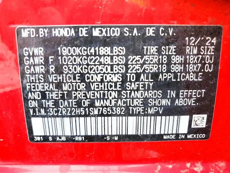 2025 HONDA HR-V SPORT  