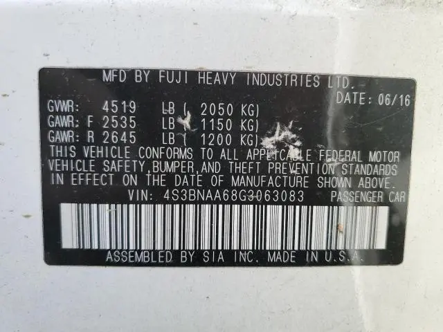 2016 SUBARU LEGACY 2.5I  