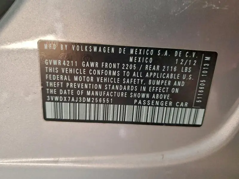 2013 VOLKSWAGEN JETTA SE  