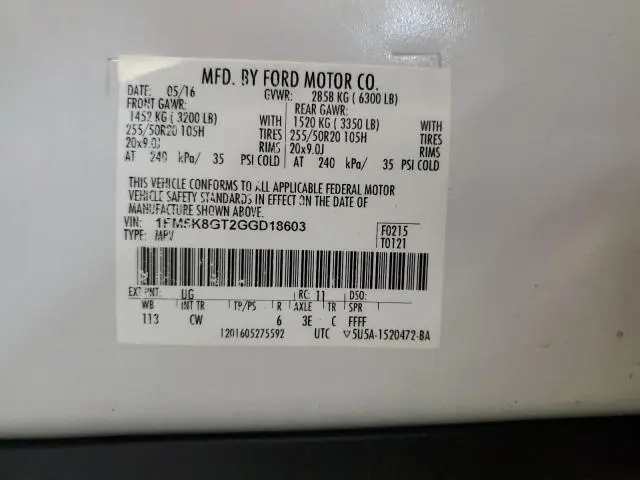 2016 FORD EXPLORER SPORT  