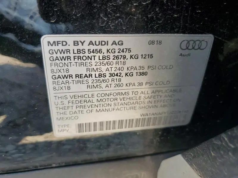 2018 AUDI Q5 PREMIUM  