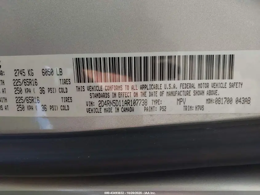 2010 DODGE GRAND CARAVAN SXT