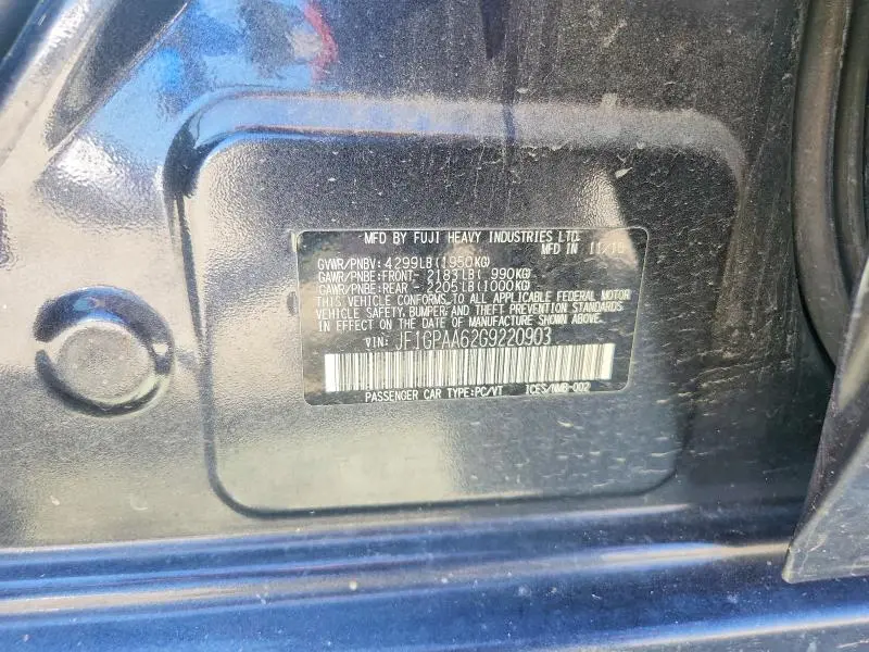 2016 SUBARU IMPREZA   