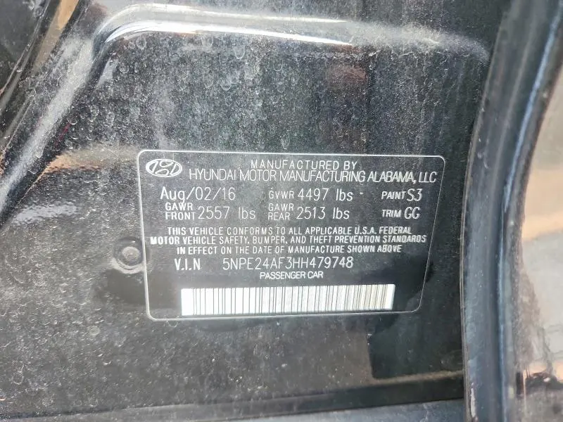 2017 HYUNDAI SONATA SE  