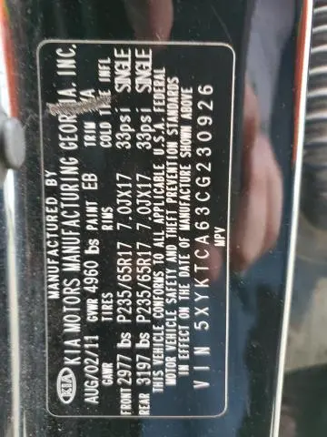 2012 KIA SORENTO BASE  