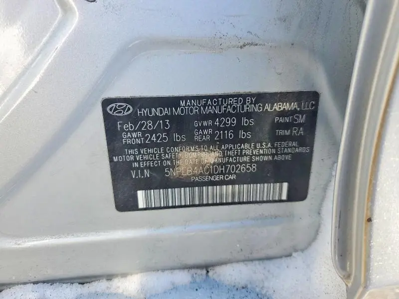 2013 HYUNDAI SONATA GLS  