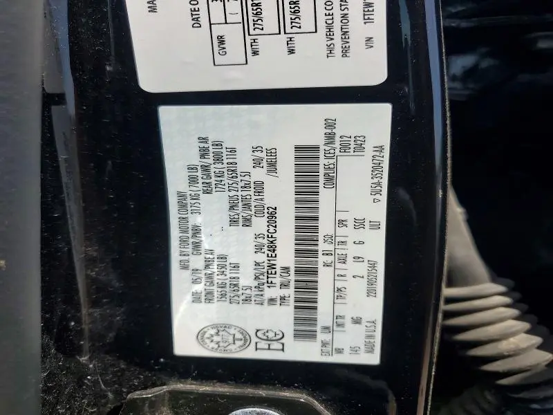 2019 FORD F150 SUPERCREW  