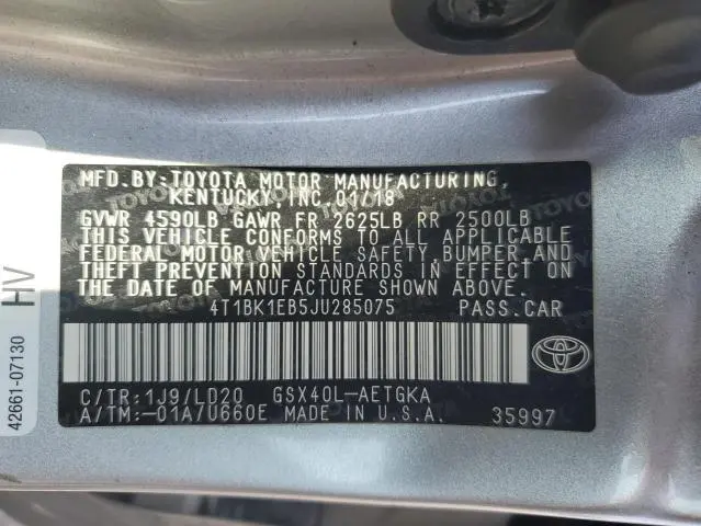 2018 TOYOTA AVALON XLE  
