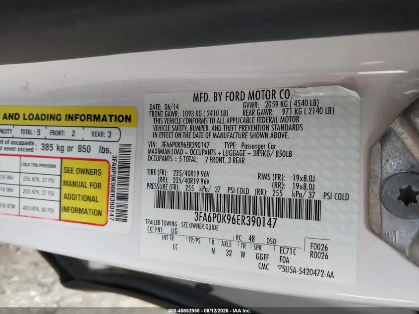2014 FORD FUSION TITANIUM