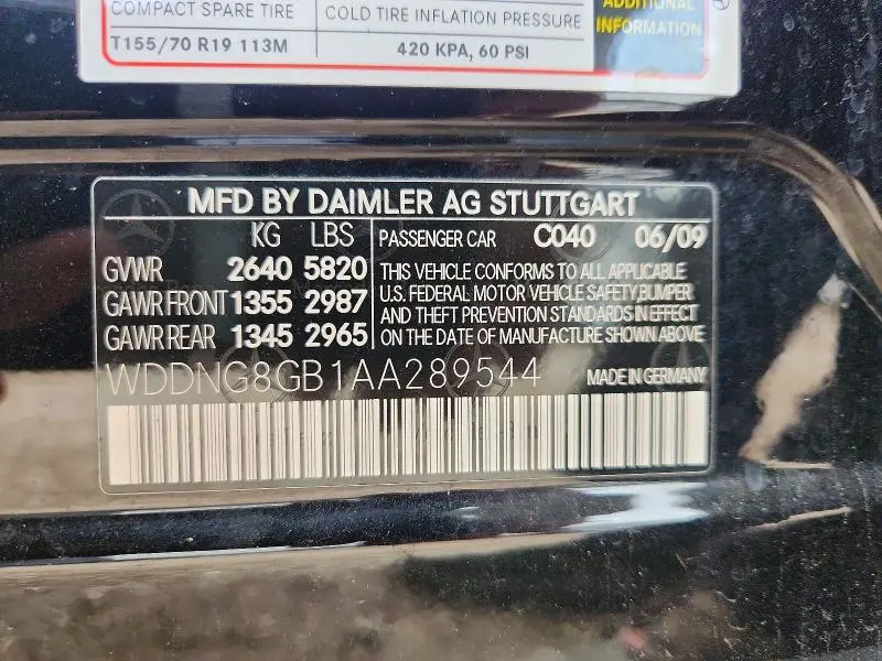 2010 MERCEDES-BENZ S 550 4MATIC  