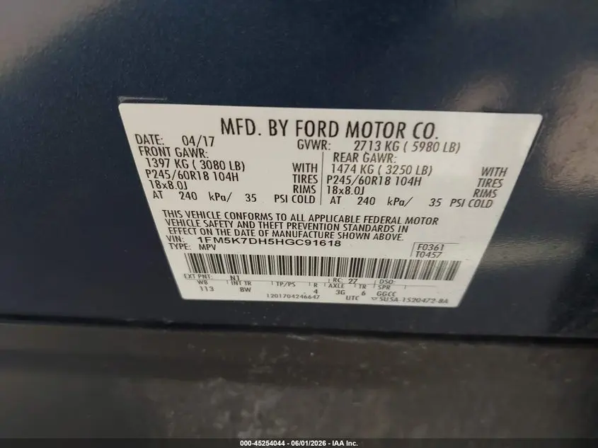 2017 FORD EXPLORER XLT
