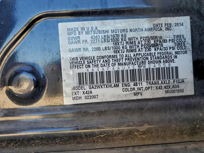 2014 MITSUBISHI OUTLANDER SPORT SE  