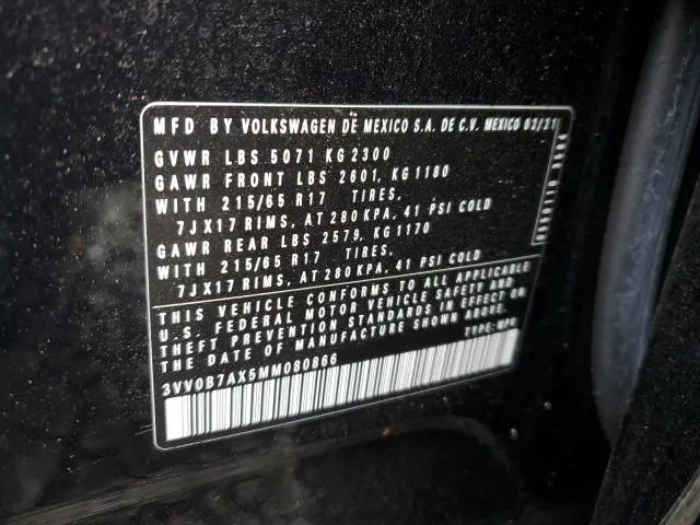 2021 VOLKSWAGEN TIGUAN S  