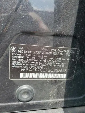 2011 BMW 535 I  