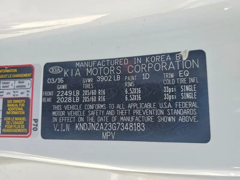 2016 KIA SOUL BASE  