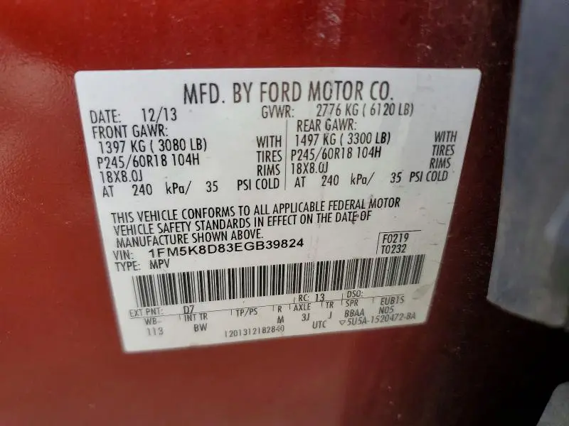2014 FORD EXPLORER XLT  