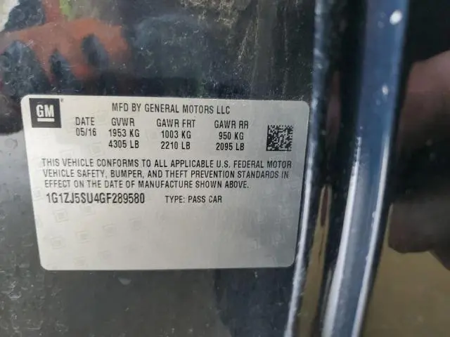 2016 CHEVROLET MALIBU HYBRID  