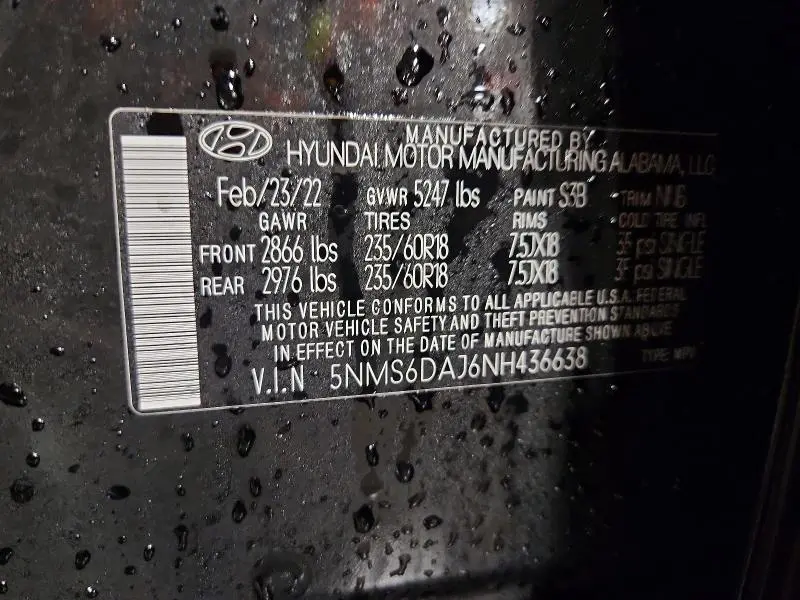 2022 HYUNDAI SANTA FE SEL  