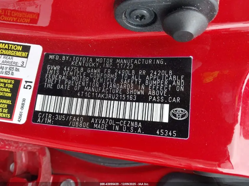 2024 TOYOTA CAMRY LE