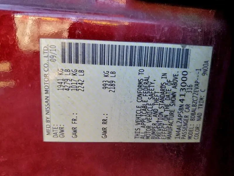 2011 NISSAN ALTIMA BASE  