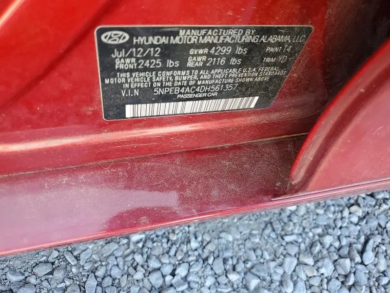 2013 HYUNDAI SONATA GLS  