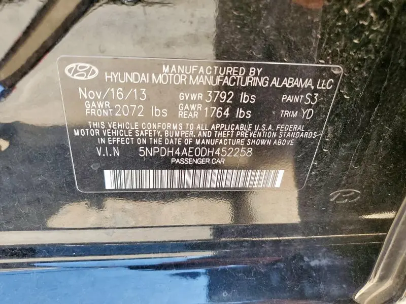 2013 HYUNDAI ELANTRA GLS  