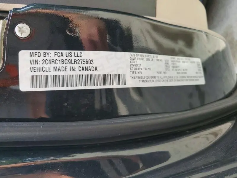 2020 CHRYSLER PACIFICA TOURING L  