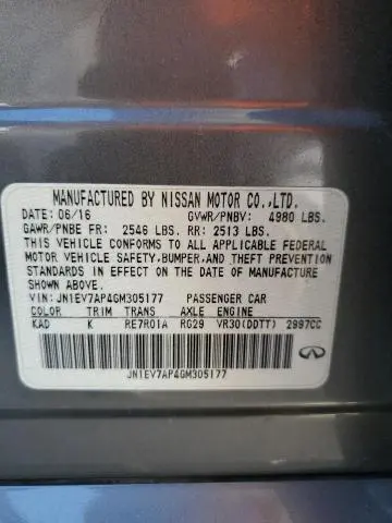 2016 INFINITI Q50 PREMIUM  