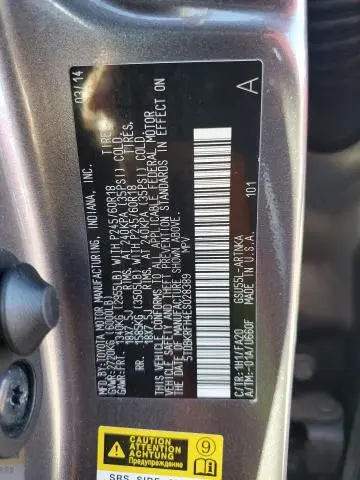 2014 TOYOTA HIGHLANDER LE  