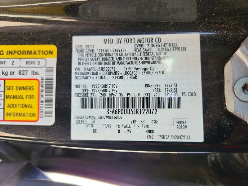 2018 FORD FUSION S HYBRID  