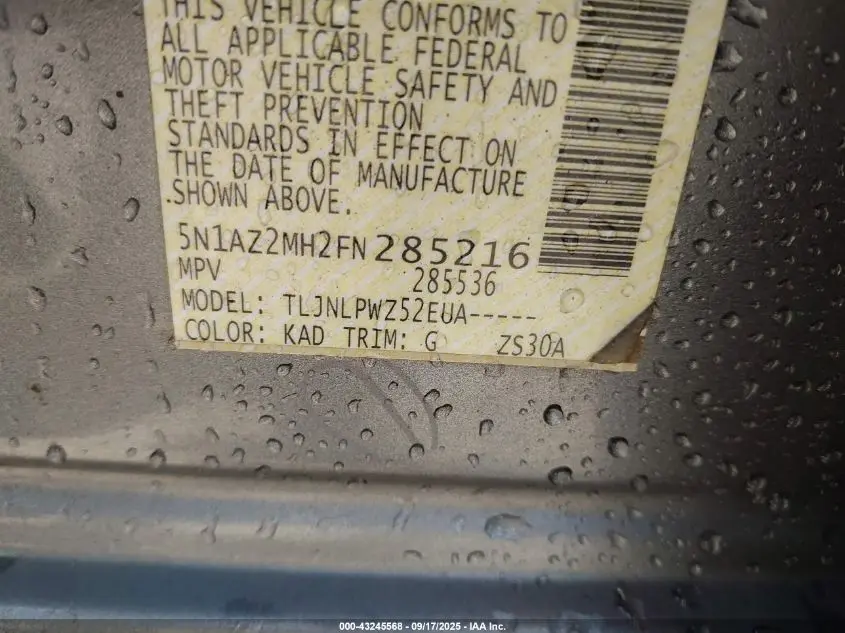 2015 NISSAN MURANO S