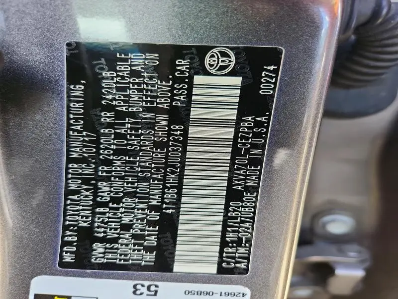 2018 TOYOTA CAMRY XSE  