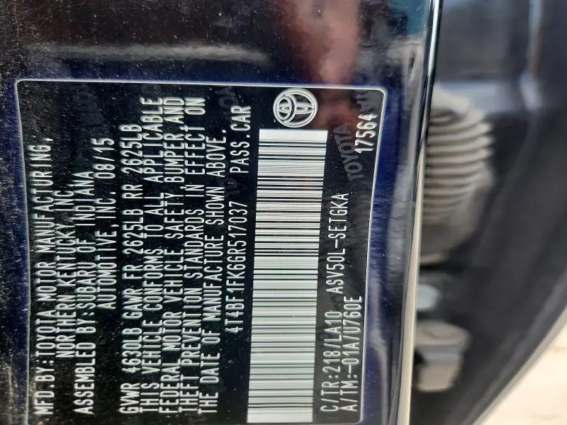2016 TOYOTA CAMRY XLE  