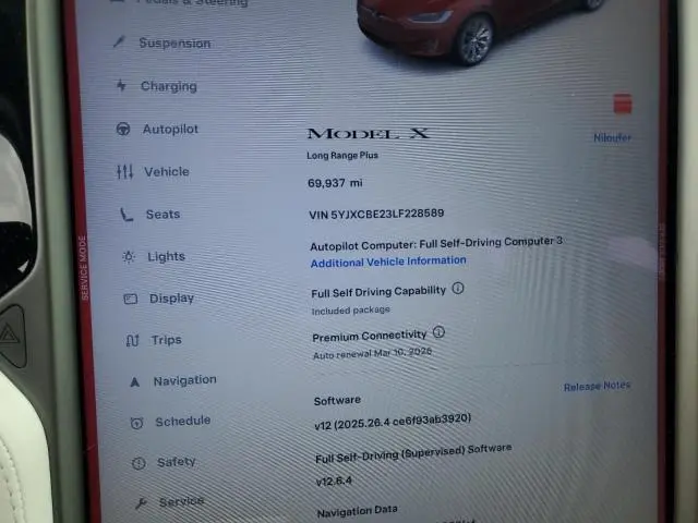 2020 TESLA MODEL X   