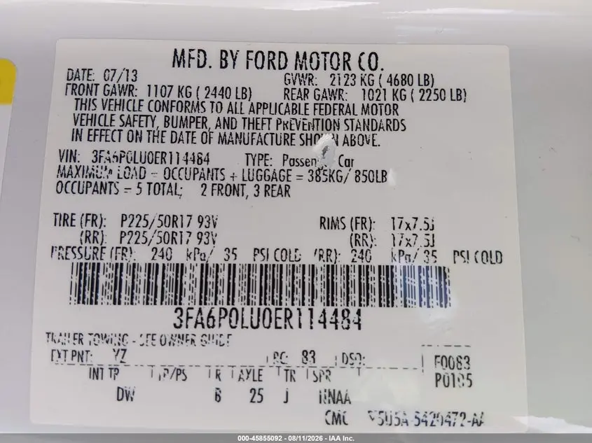 2014 FORD FUSION HYBRID SE
