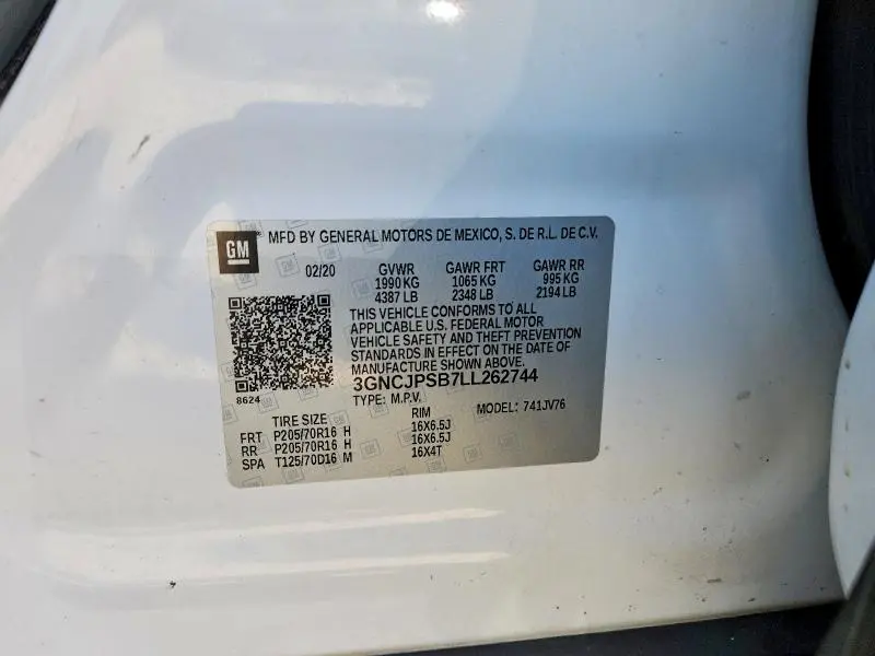 2020 CHEVROLET TRAX 1LT  