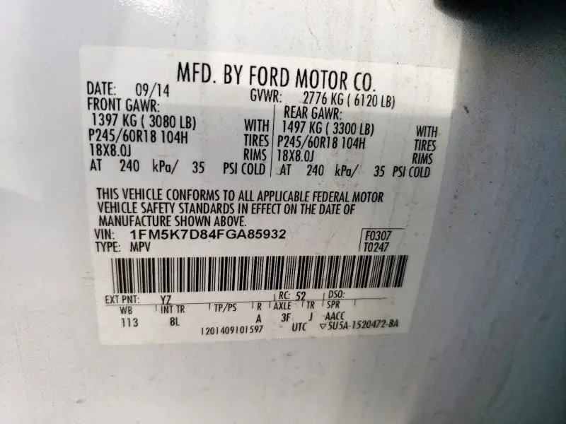 2015 FORD EXPLORER XLT  