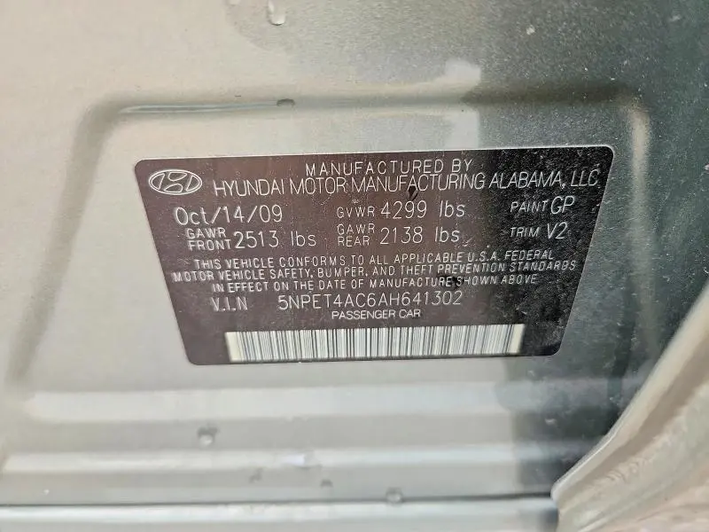 2010 HYUNDAI SONATA GLS  