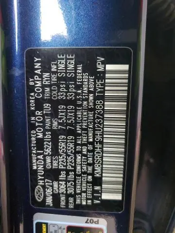 2017 HYUNDAI SANTA FE SE ULTIMATE  