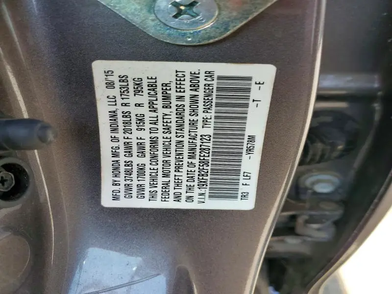 2015 HONDA CIVIC LX  