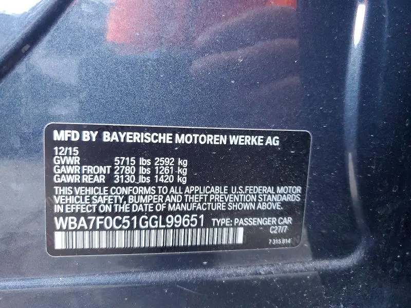 2016 BMW 750 I  