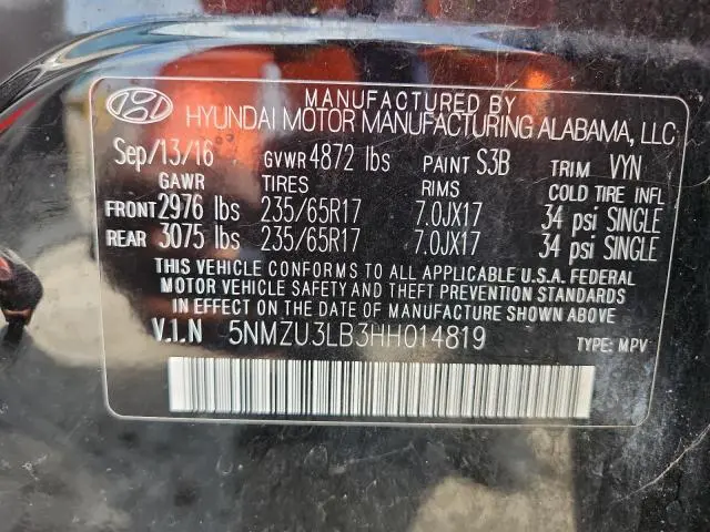 2017 HYUNDAI SANTA FE SPORT   