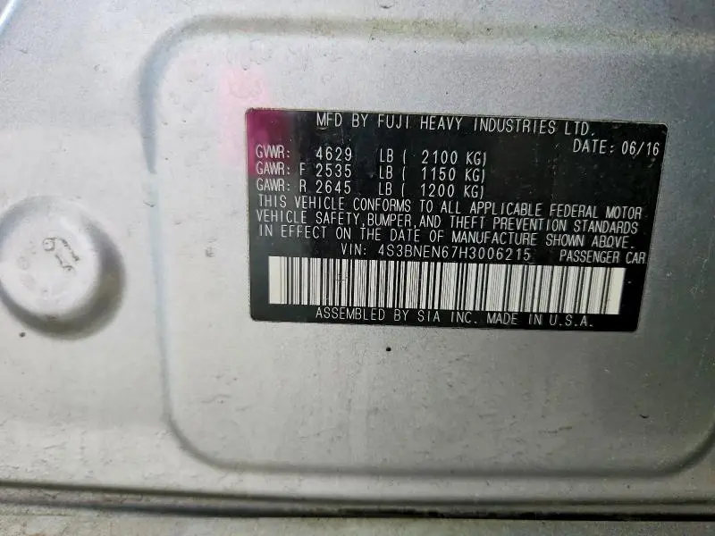 2017 SUBARU LEGACY 3.6R LIMITED  