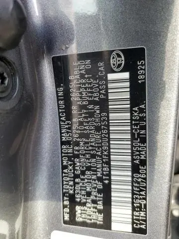2013 TOYOTA CAMRY L  