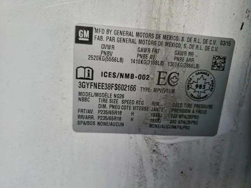 2015 CADILLAC SRX LUXURY COLLECTION  