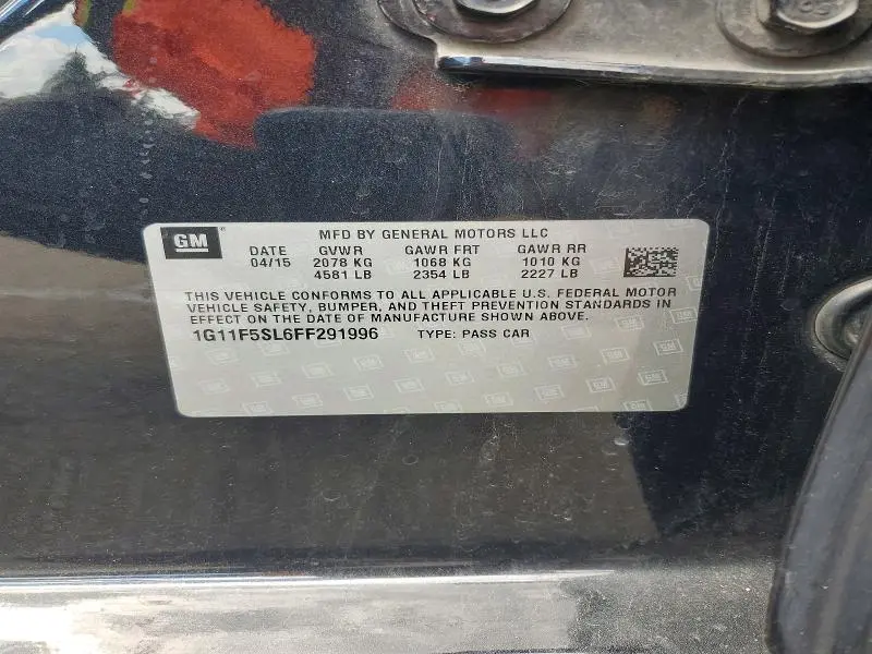 2015 CHEVROLET MALIBU LTZ  