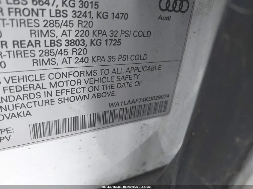 2019 AUDI Q7 55 PREMIUM/55 SE PREMIUM