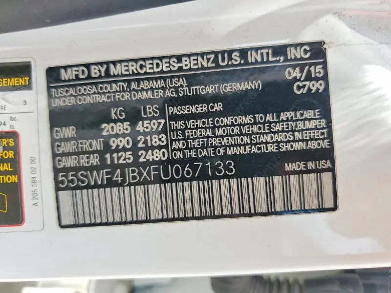 2015 MERCEDES-BENZ C 300  