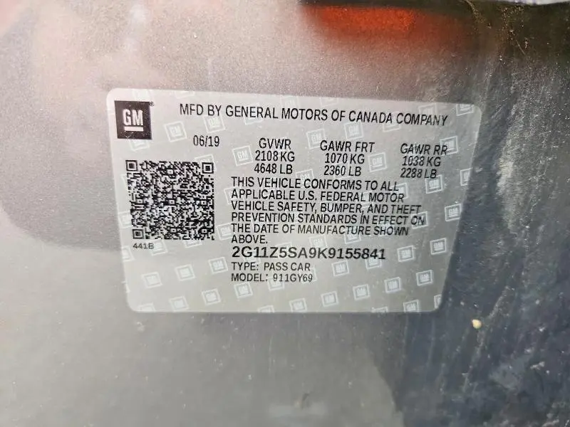 2019 CHEVROLET IMPALA   