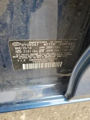 2014 HYUNDAI ELANTRA SE  